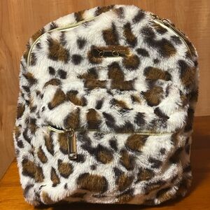 Jessica Simpson Faux Fur Animal Print Backpack